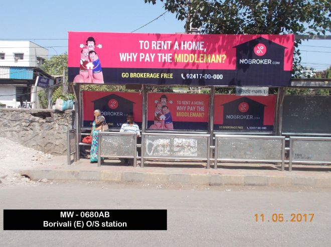 Bus Shelter agency at Borivali Bus Stop in Mumbai, Best Outdoor Advertising Company Mumbai, Maharashtra 
